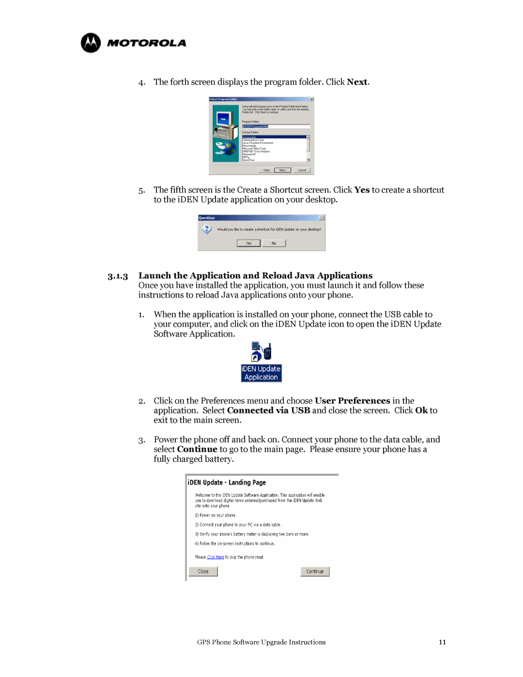 Motorola i285, i733 manual Launch the Application and Reload Java Applications 