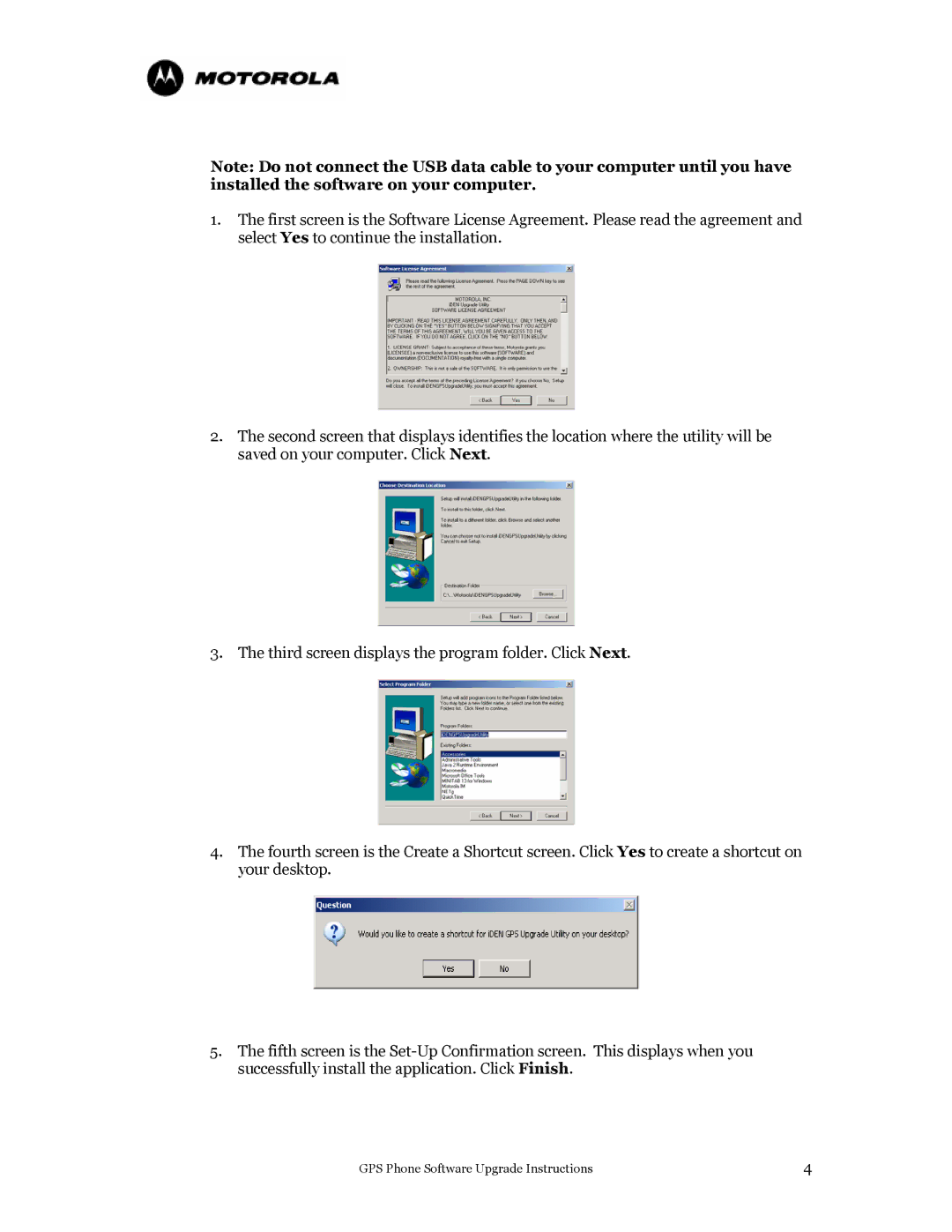 Motorola i733, i285 manual GPS Phone Software Upgrade Instructions 