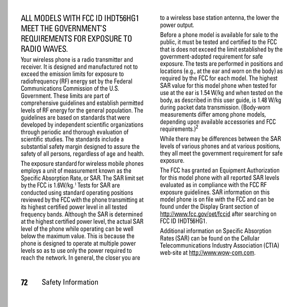 Motorola i290 manual Safety Information 