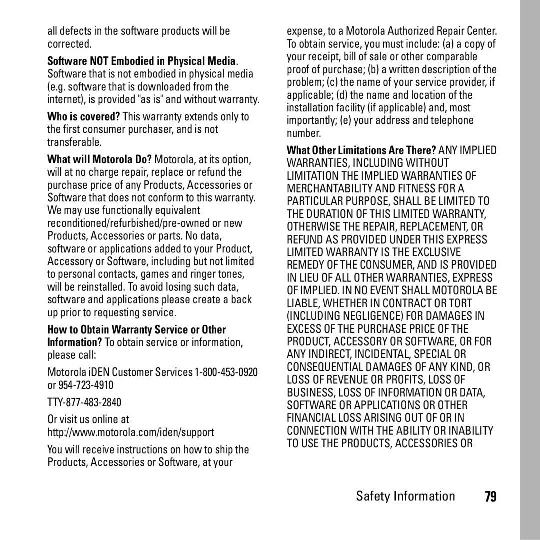 Motorola i290 manual All defects in the software products will be corrected 