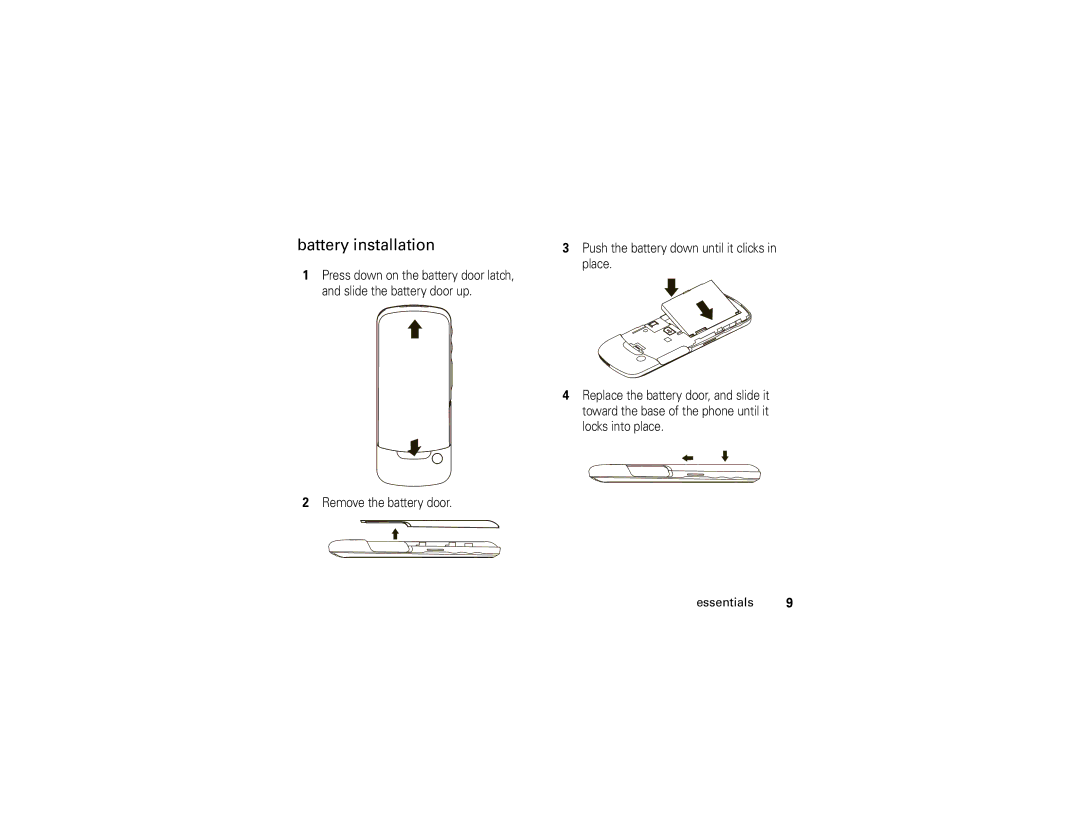 Motorola i296 manual Battery installation 