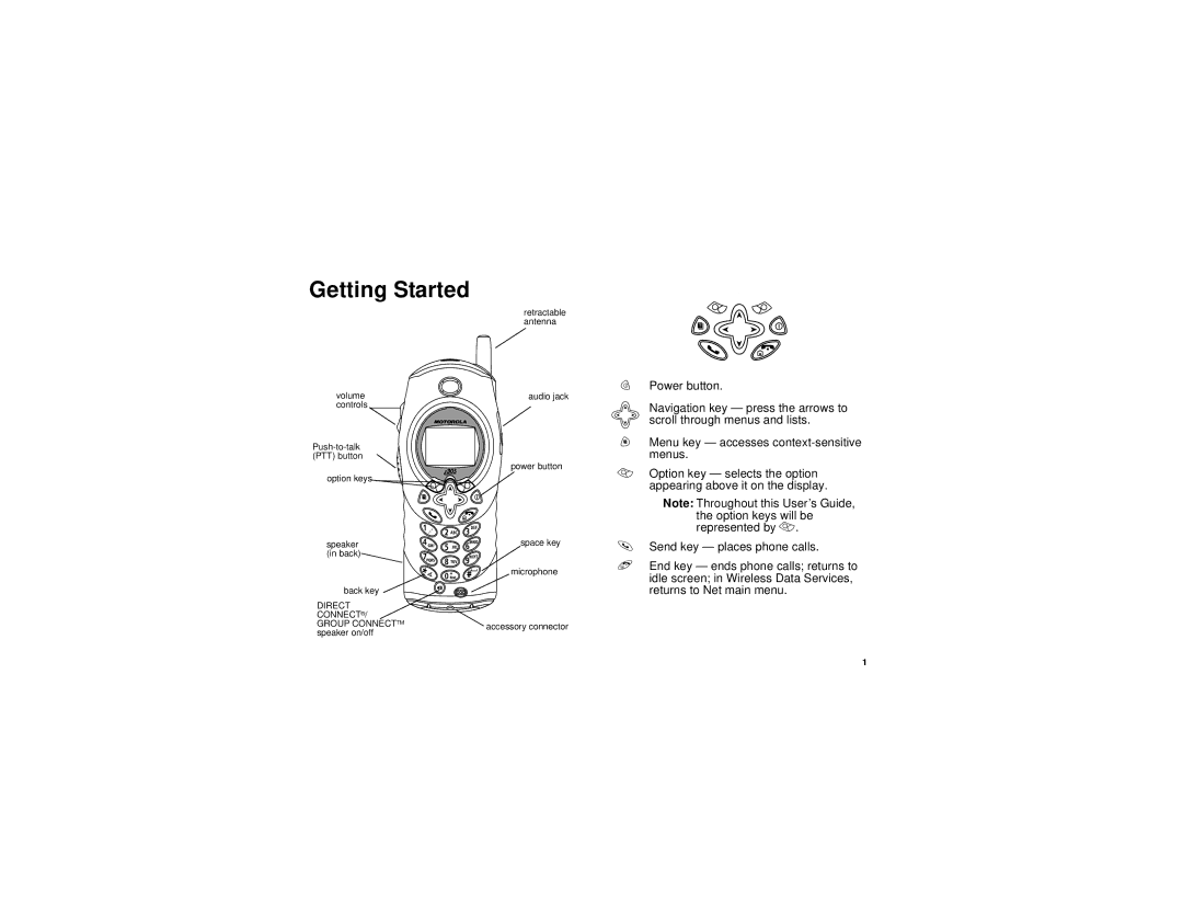 Motorola i305 manual Getting Started, Direct Connect 