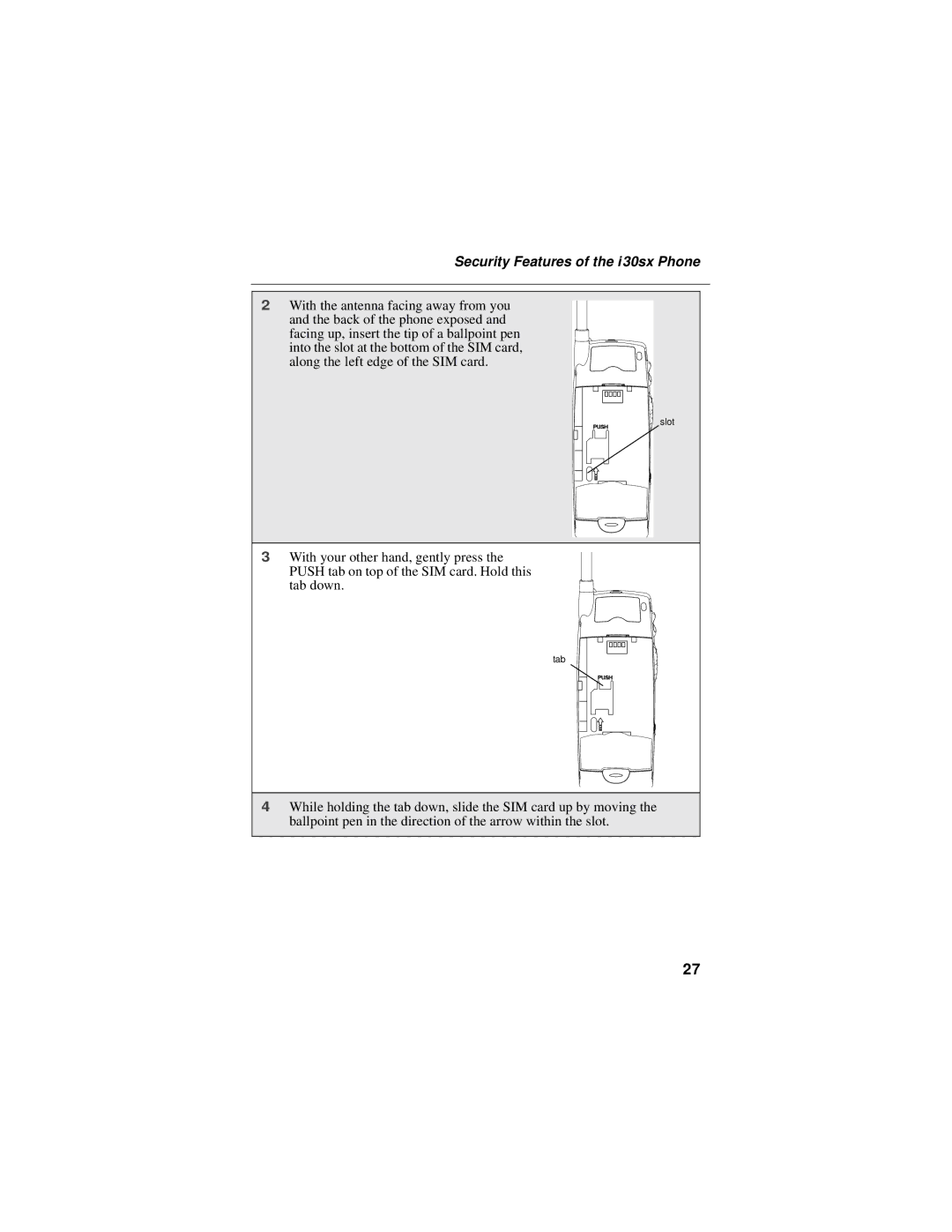 Motorola i30sx manual Slot 