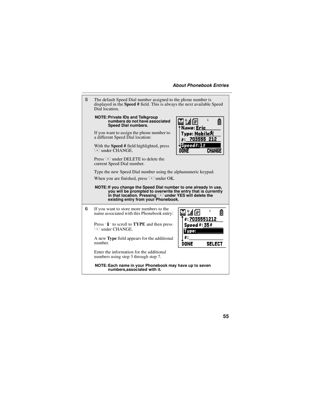 Motorola i30sx manual Numbers do not have associated L Speed Dial numbers 