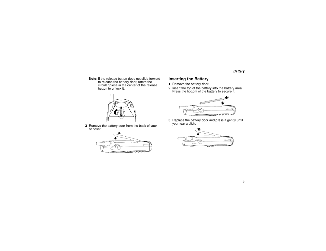 Motorola i315 manual Inserting the Battery 