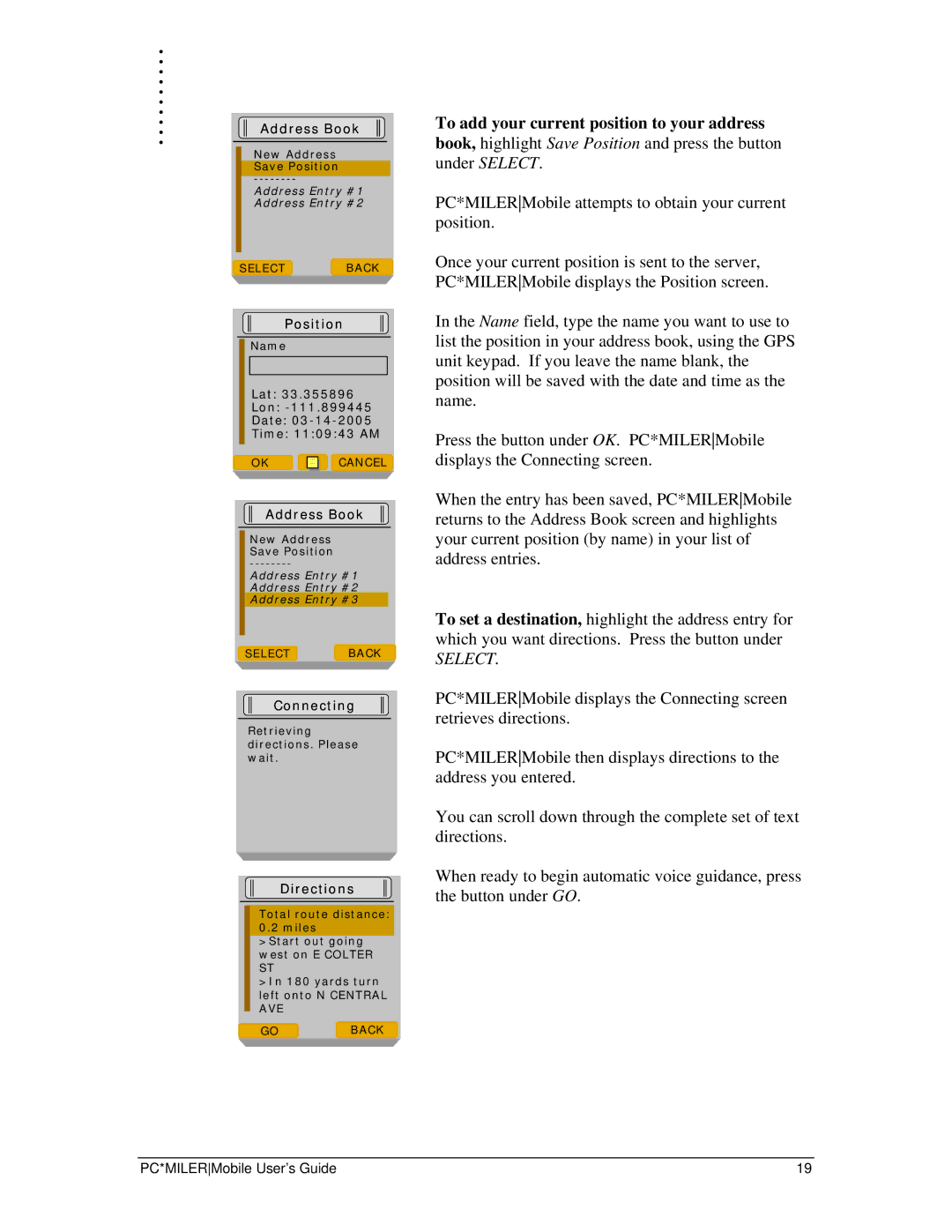 Motorola I355 manual Position 