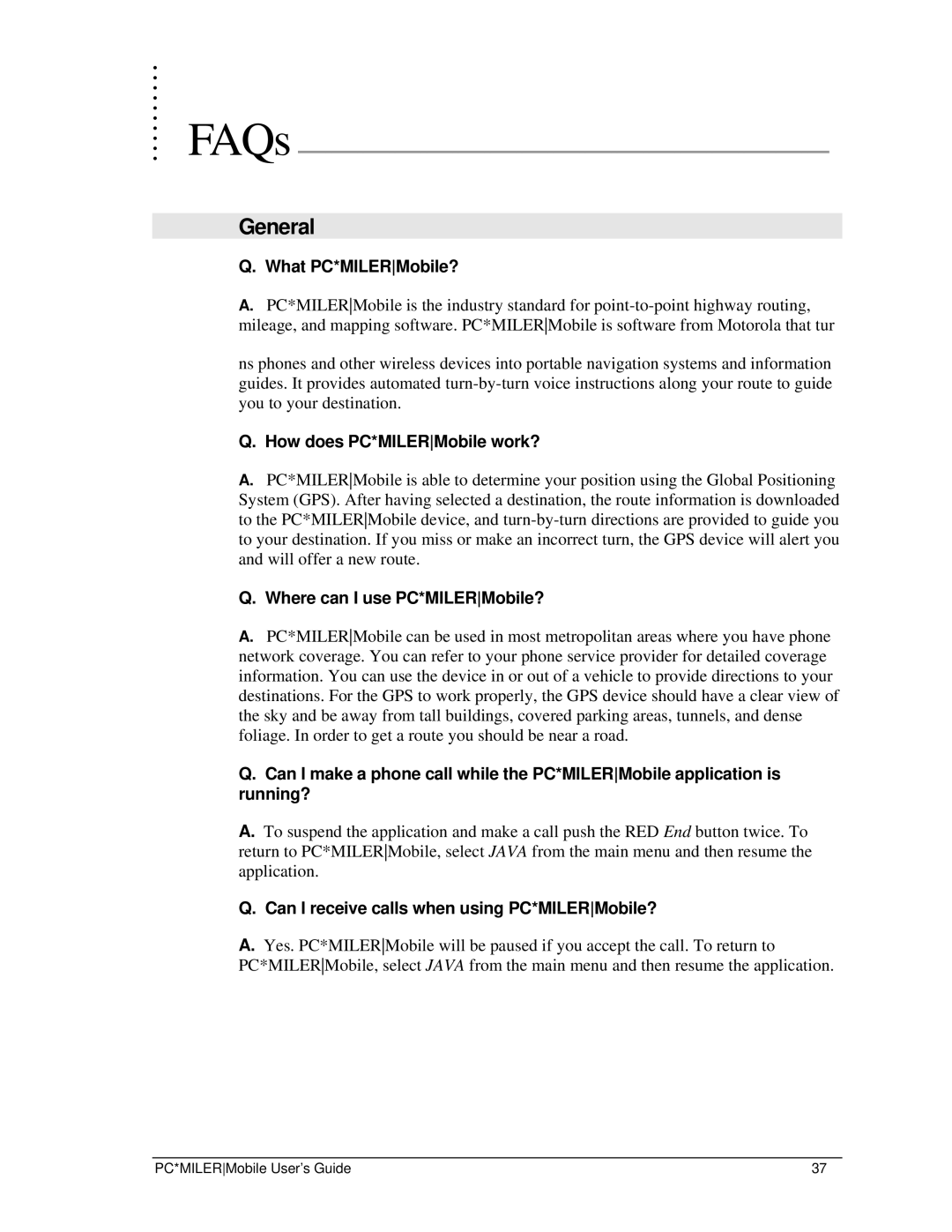 Motorola I355 manual FAQs, General 