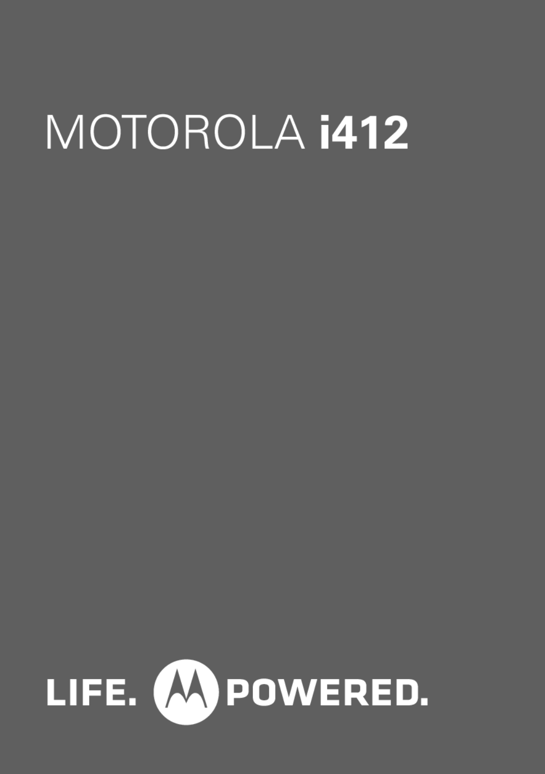 Motorola I412 manual Motorola 