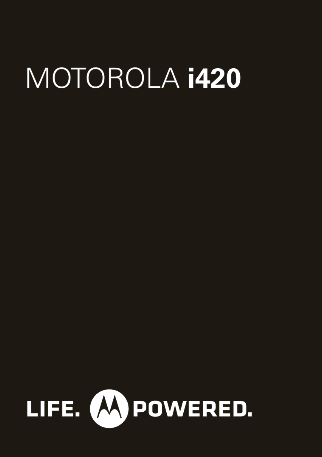 Motorola I420 manual Motorola 