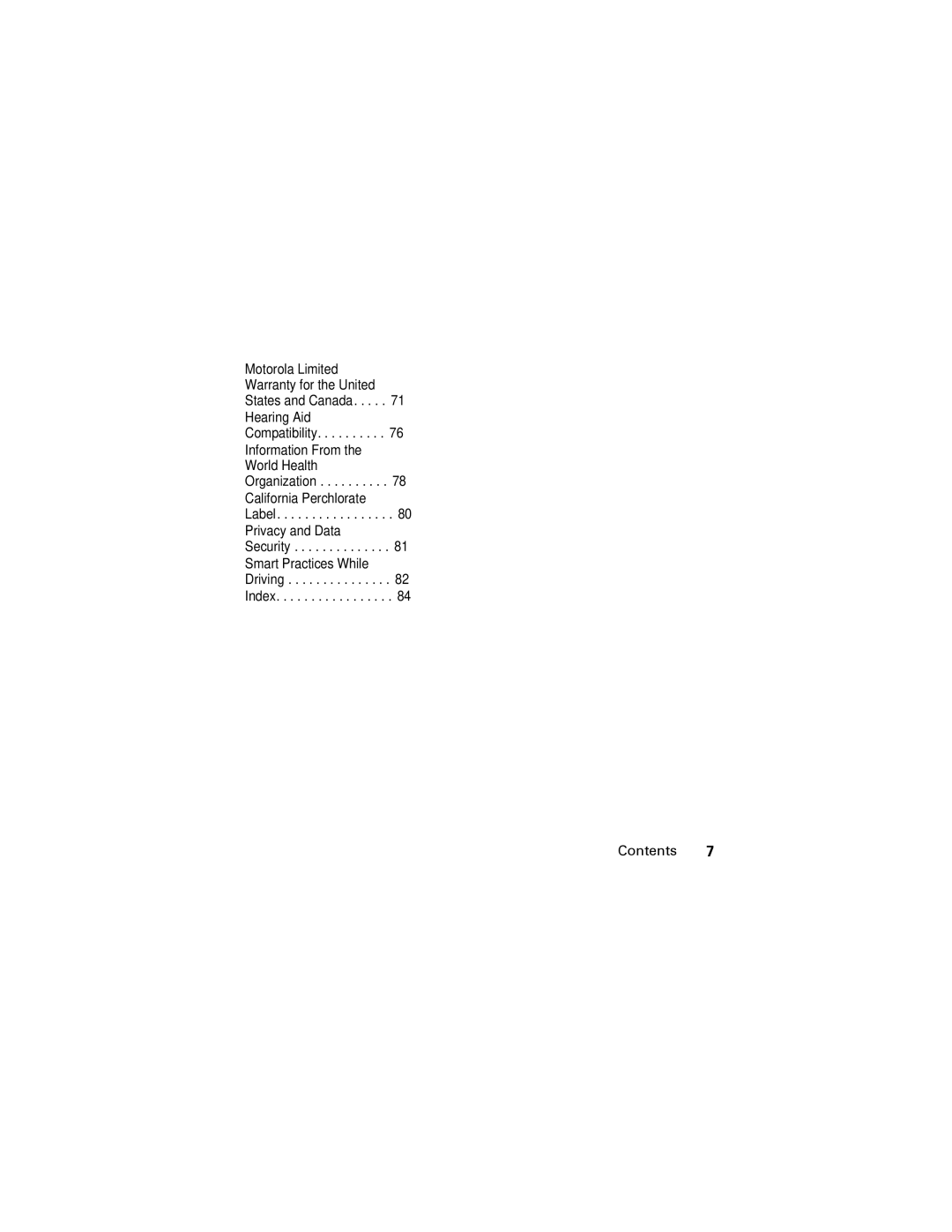 Motorola i425 manual Contents 