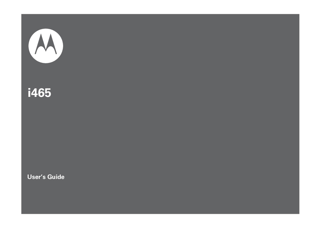 Motorola I465 manual 