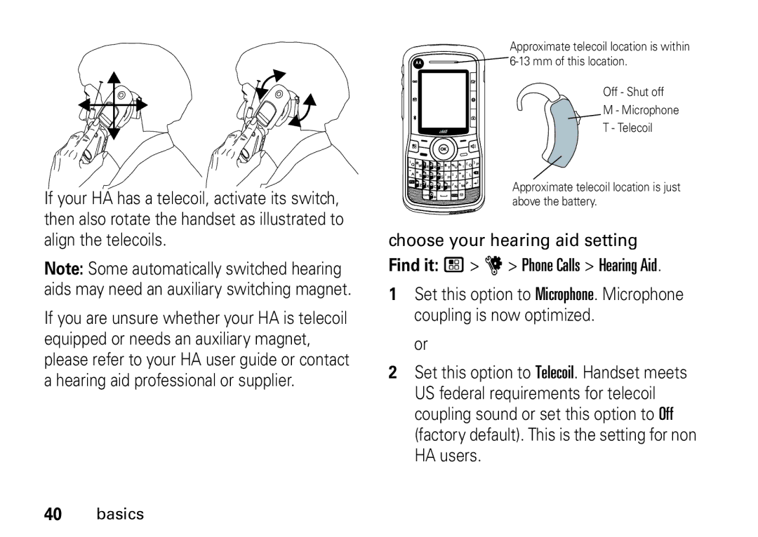 Motorola I465 manual Basics 