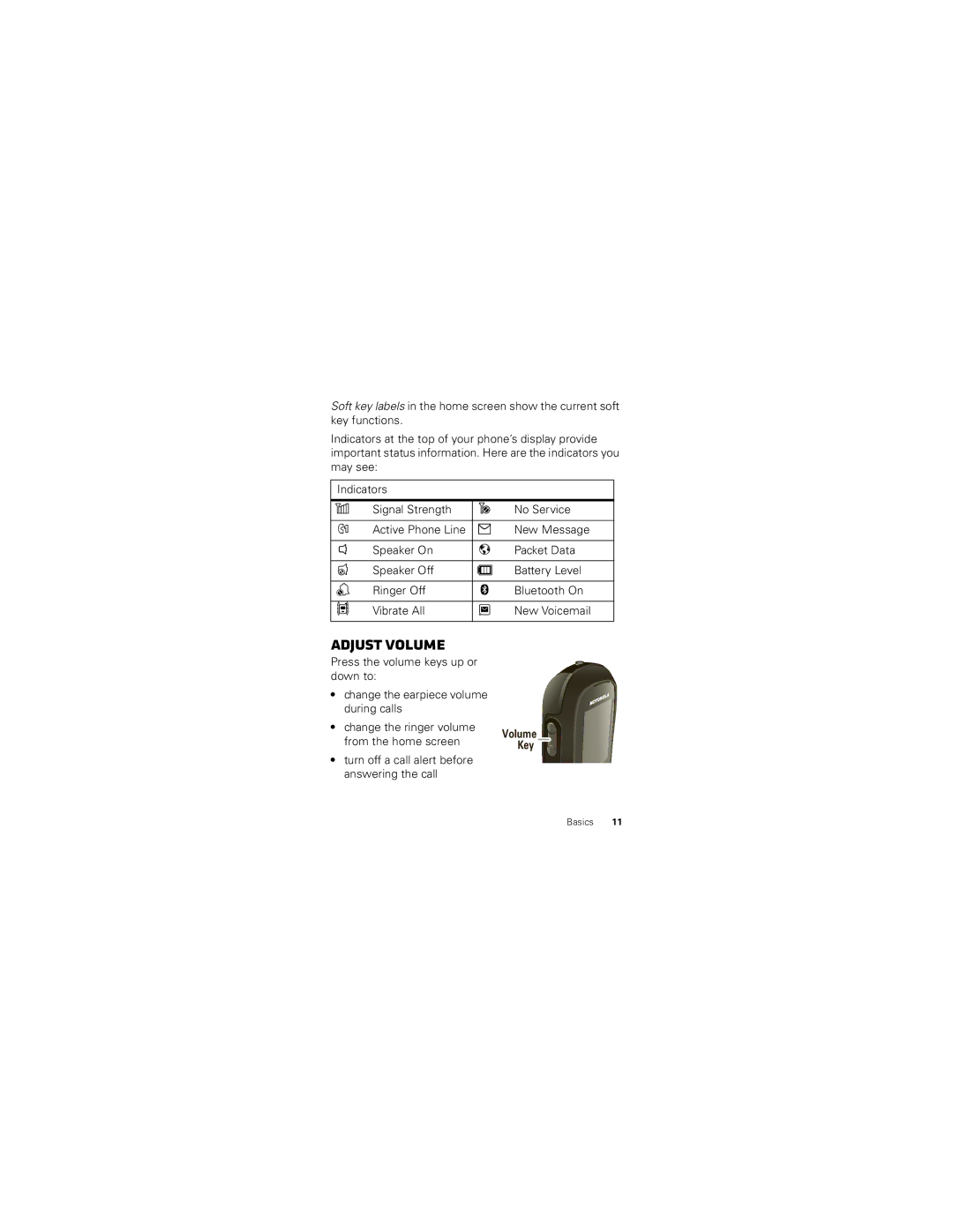 Motorola I475W manual Adjust volume 