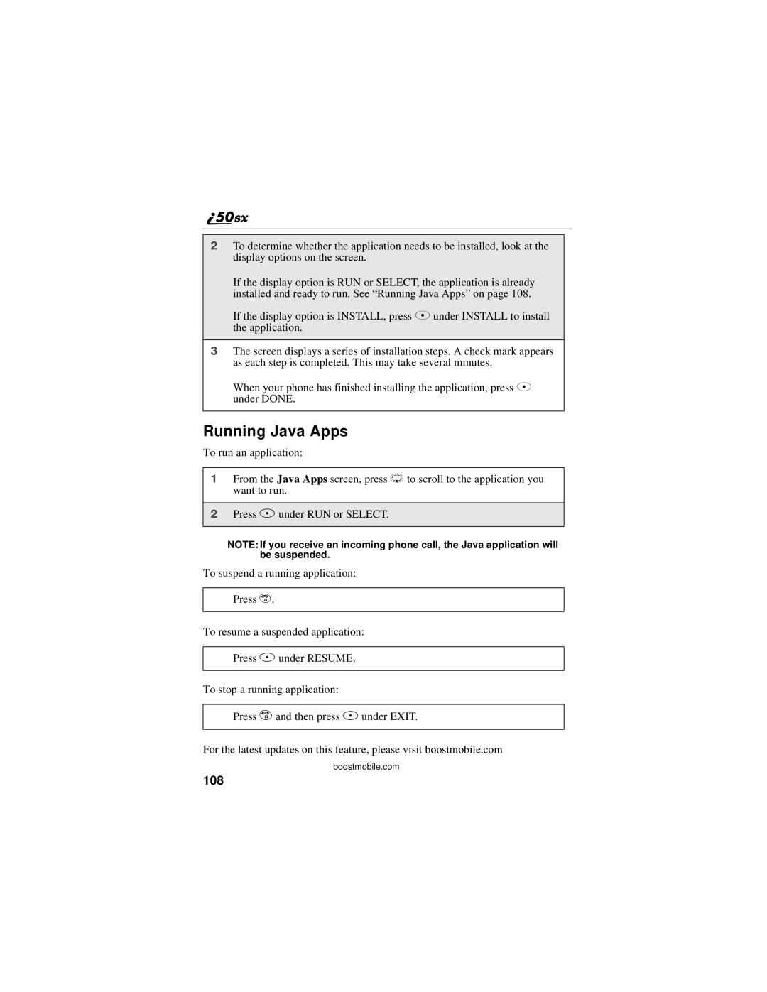 Motorola i50sx manual Running Java Apps, 108 