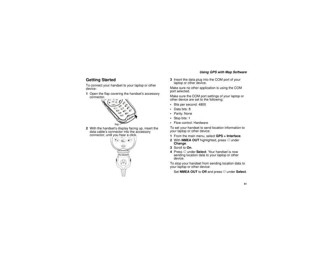 Motorola I530 manual Getting Started, Using GPS with Map Software 