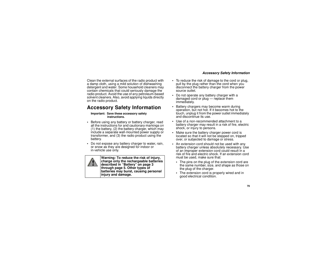 Motorola I530 manual Accessory Safety Information 