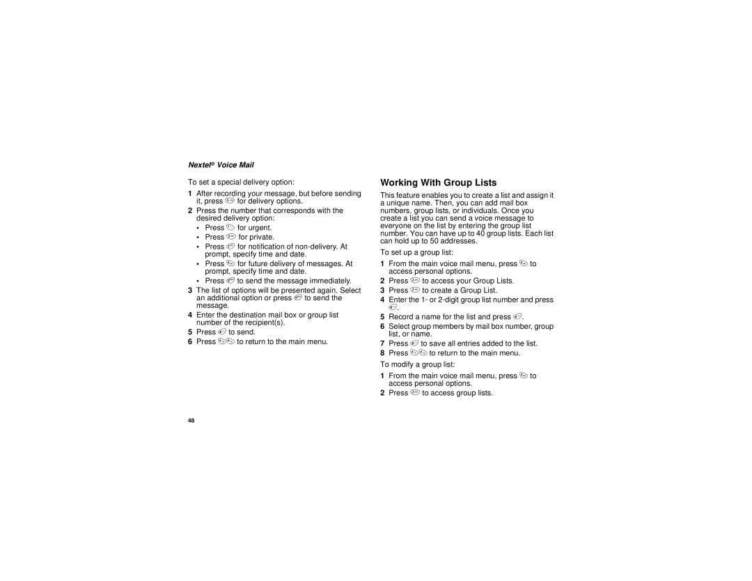 Motorola I530 manual Working With Group Lists 