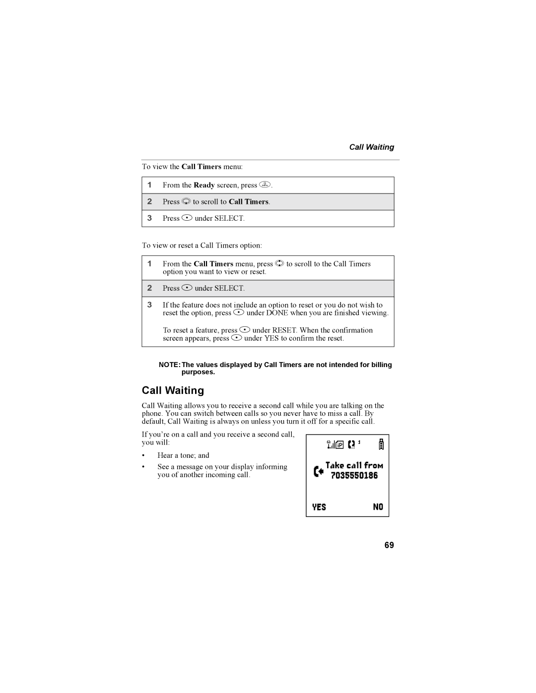 Motorola i55sr Phone manual Call Waiting 