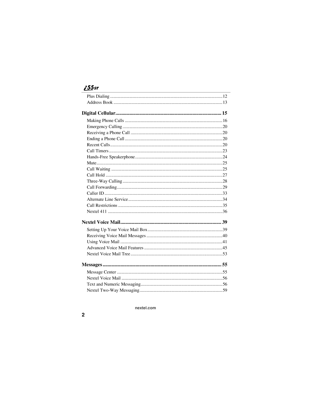 Motorola i55sr manual Digital Cellular 