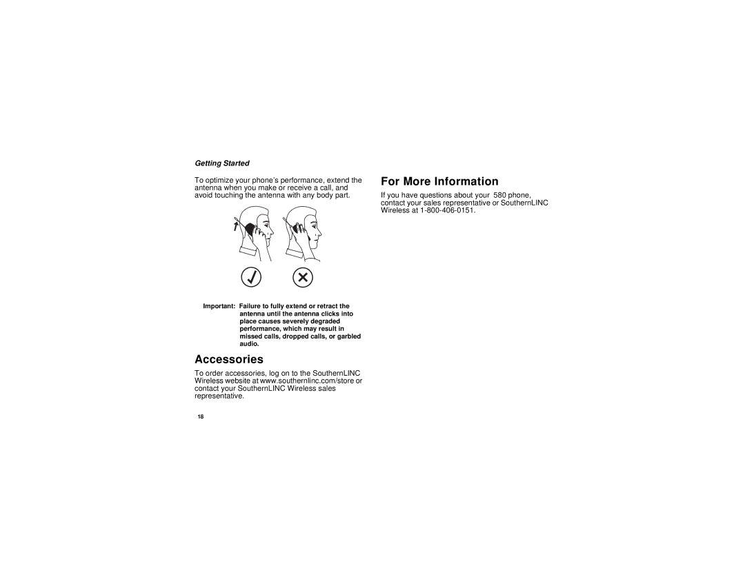 Motorola I580 manual For More Information, Accessories 