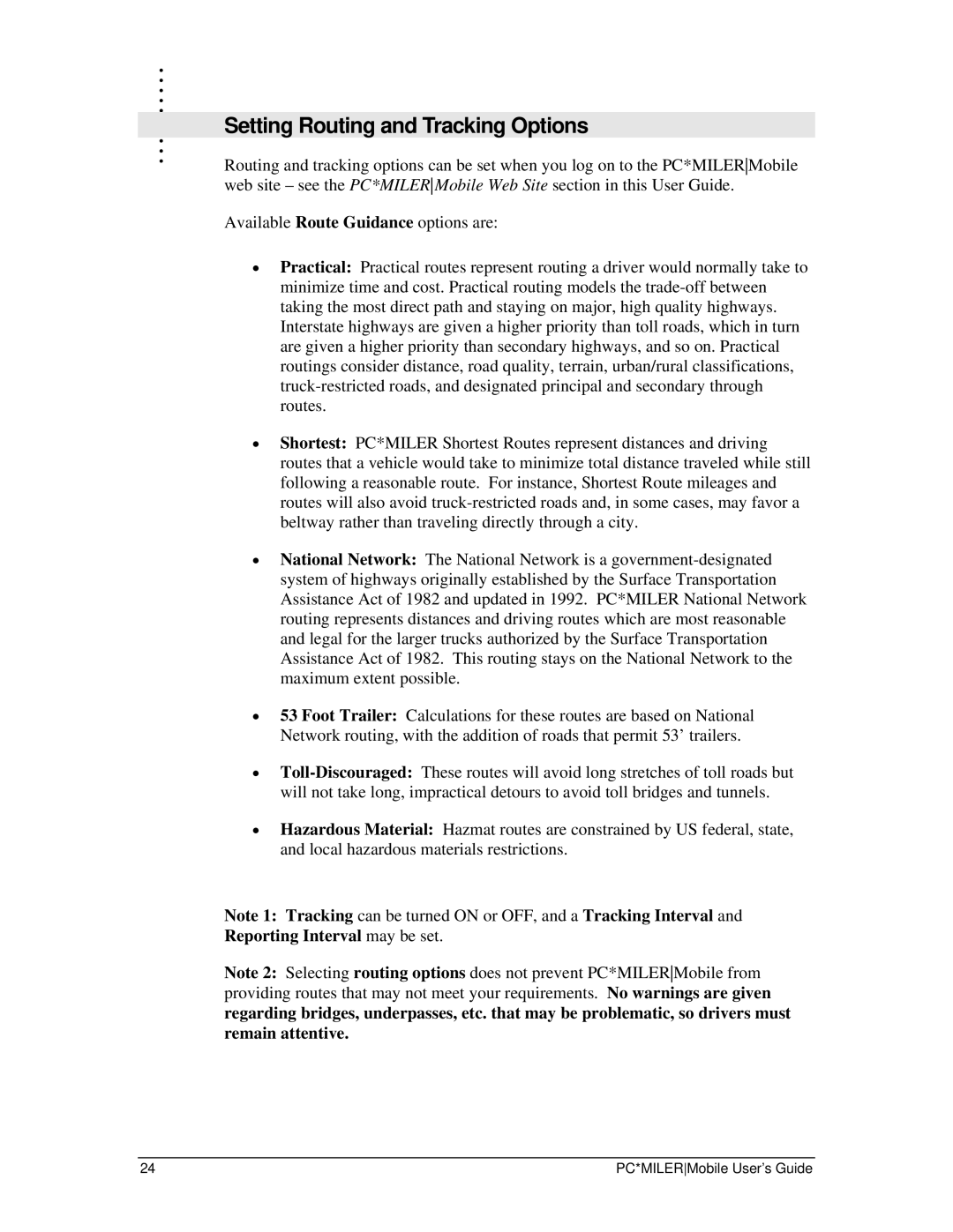 Motorola i58sr, i88s manual Setting Routing and Tracking Options 