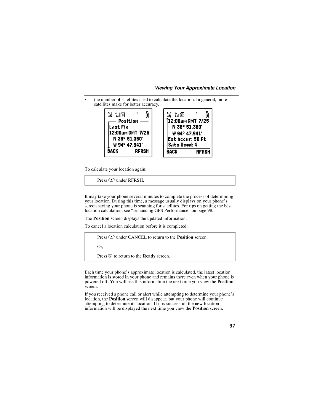 Motorola i58sr manual Viewing Your Approximate Location 