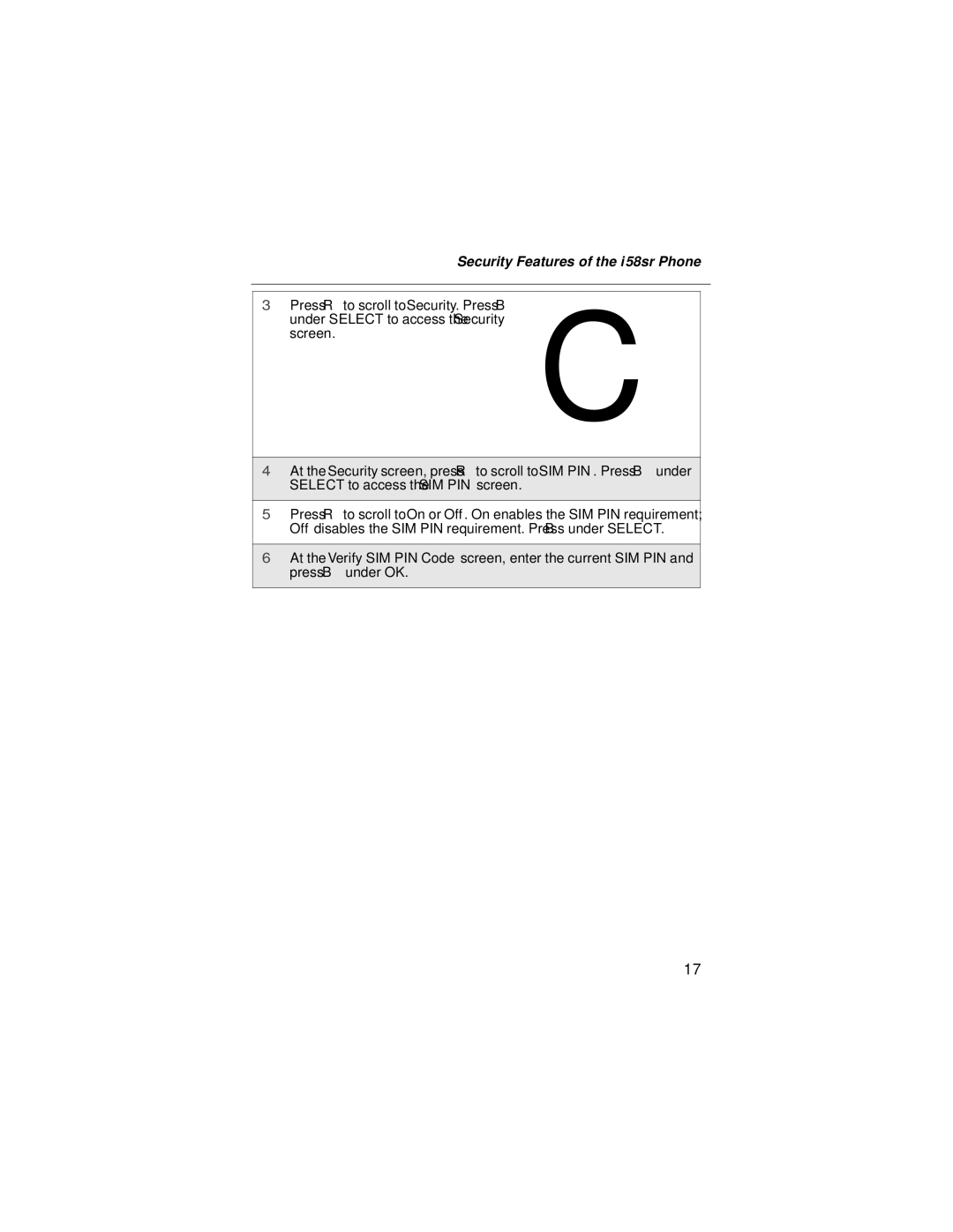 Motorola i58sr manual Security Features of the i 58sr Phone 