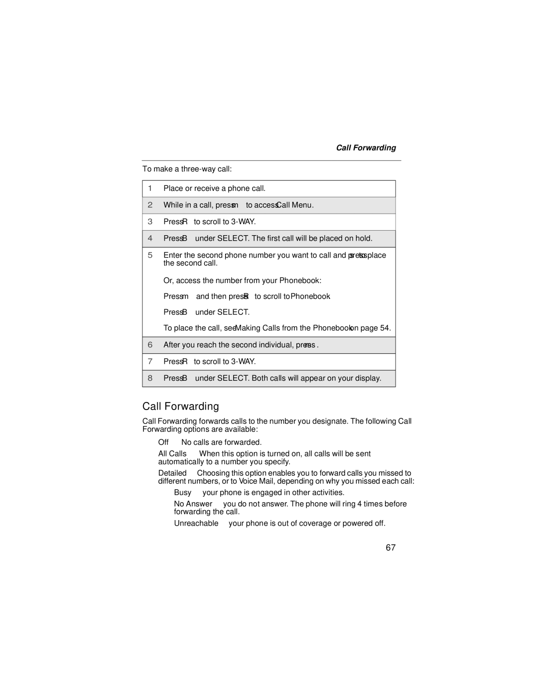 Motorola i58sr manual Call Forwarding 