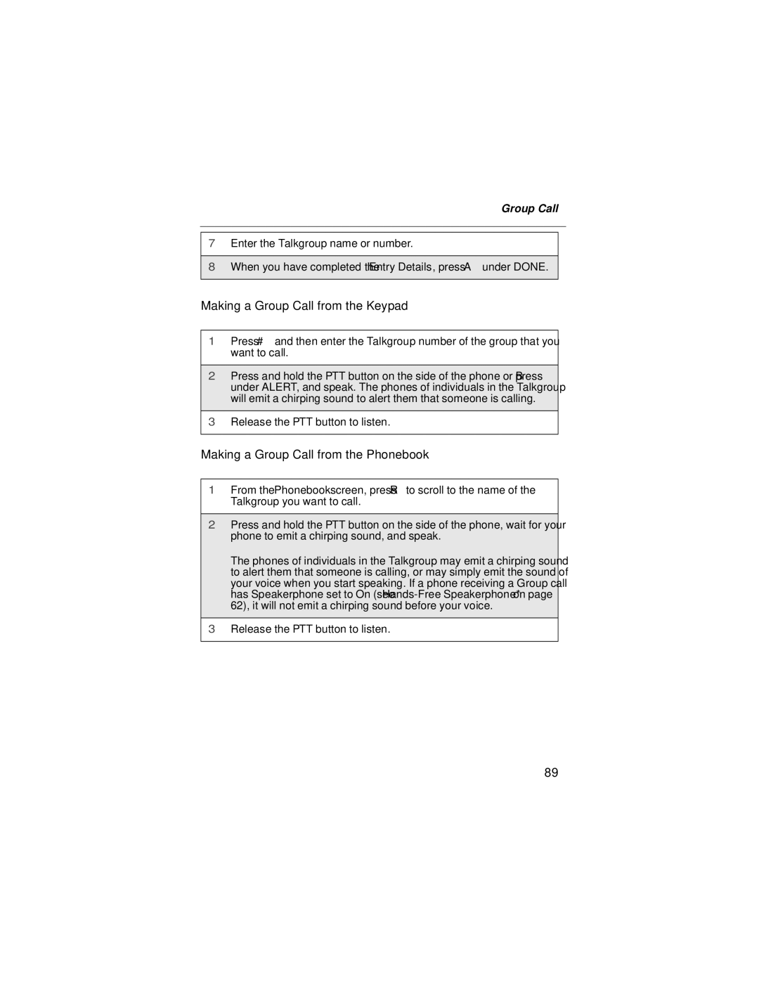 Motorola i58sr manual Making a Group Call from the Keypad, Making a Group Call from the Phonebook 