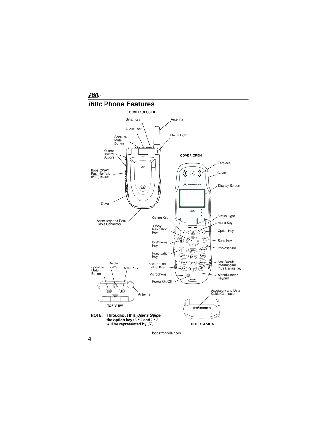 Motorola i60c manual 60c Phone Features, Cover Open 