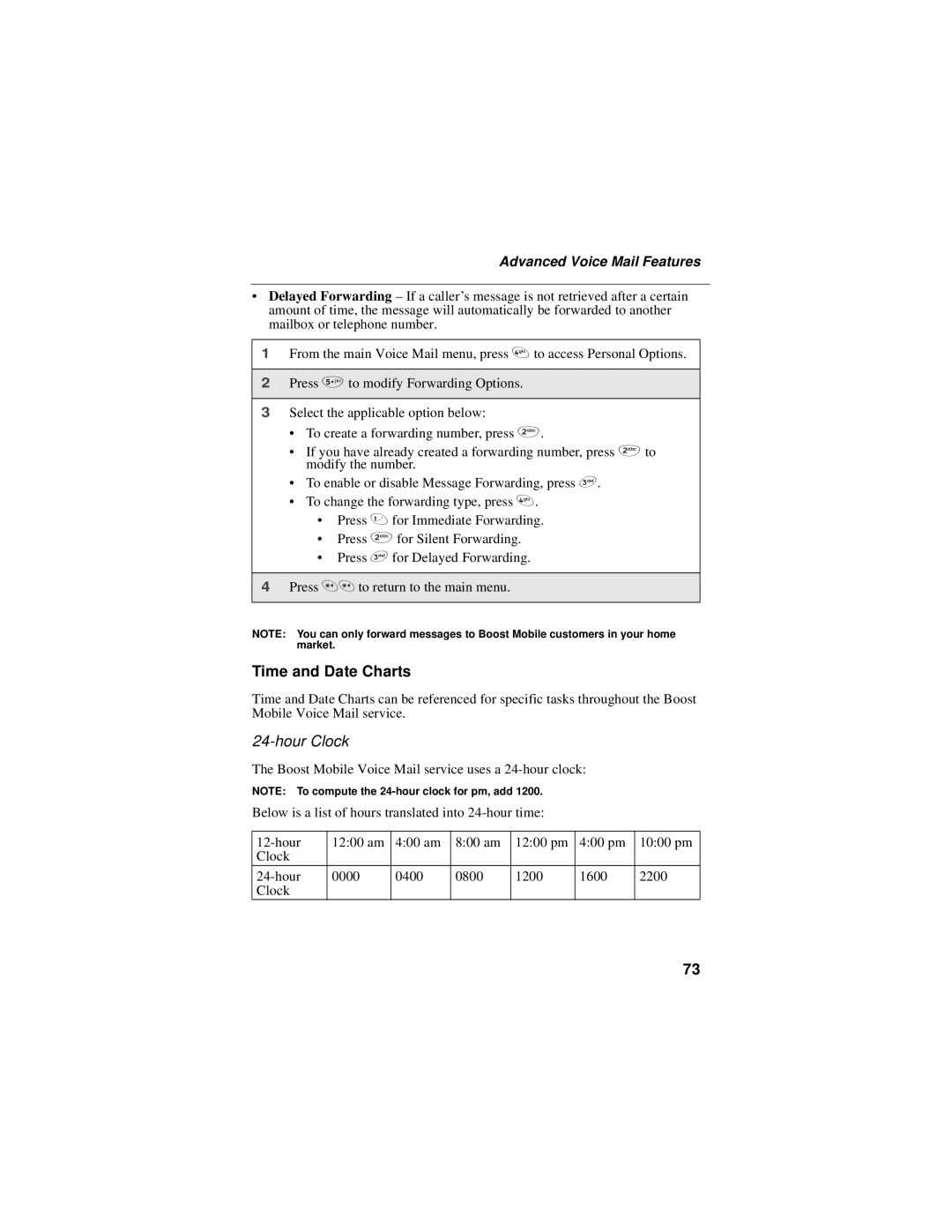 Motorola i60c manual Time and Date Charts, Hour Clock 