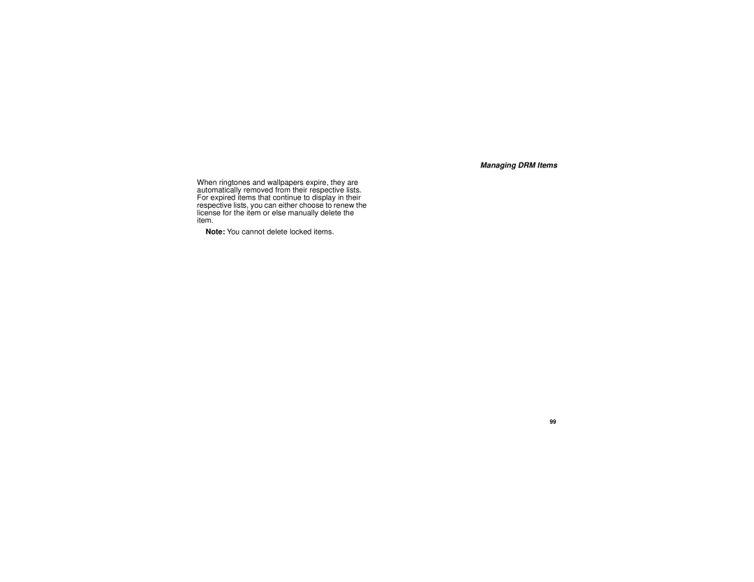 Motorola i615 manual Managing DRM Items 