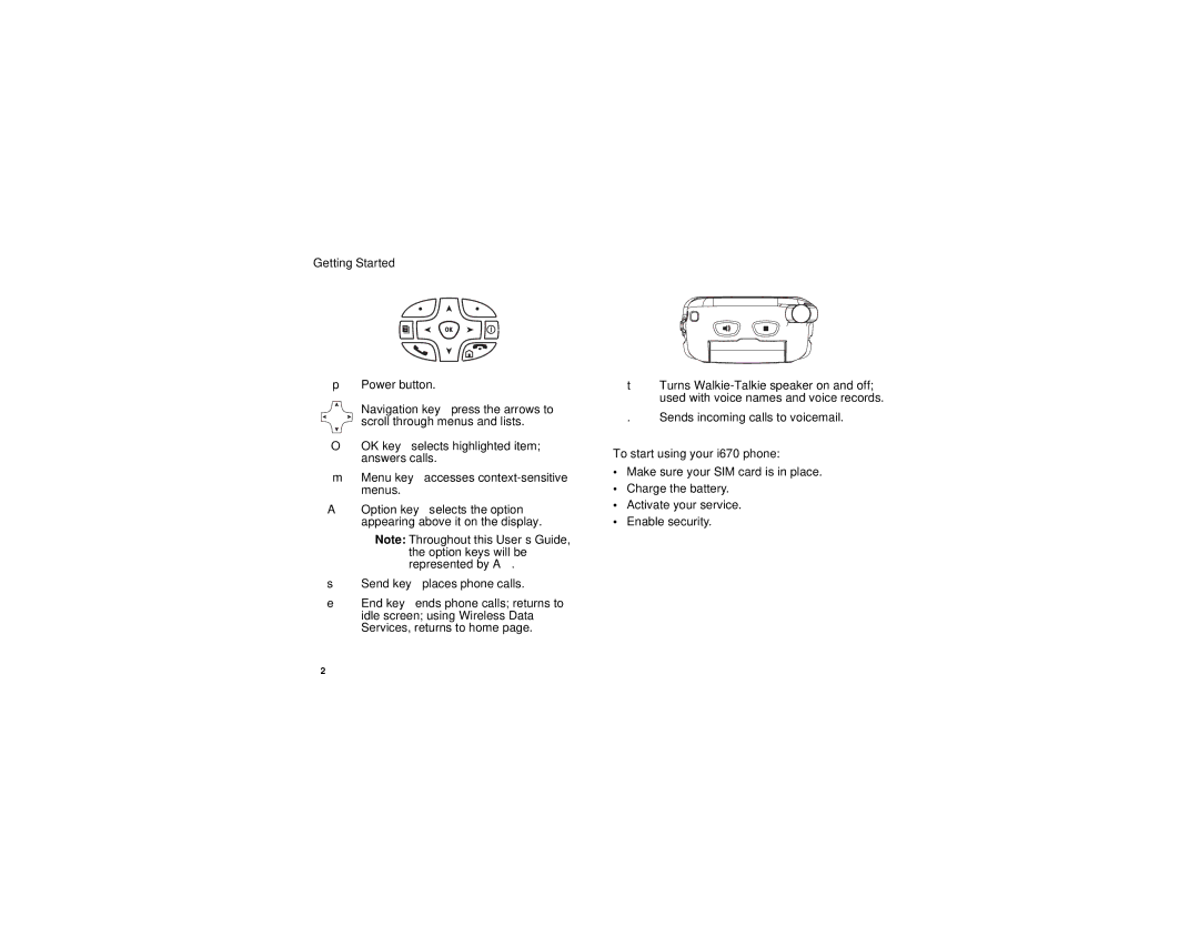 Motorola i670 manual Getting Started 