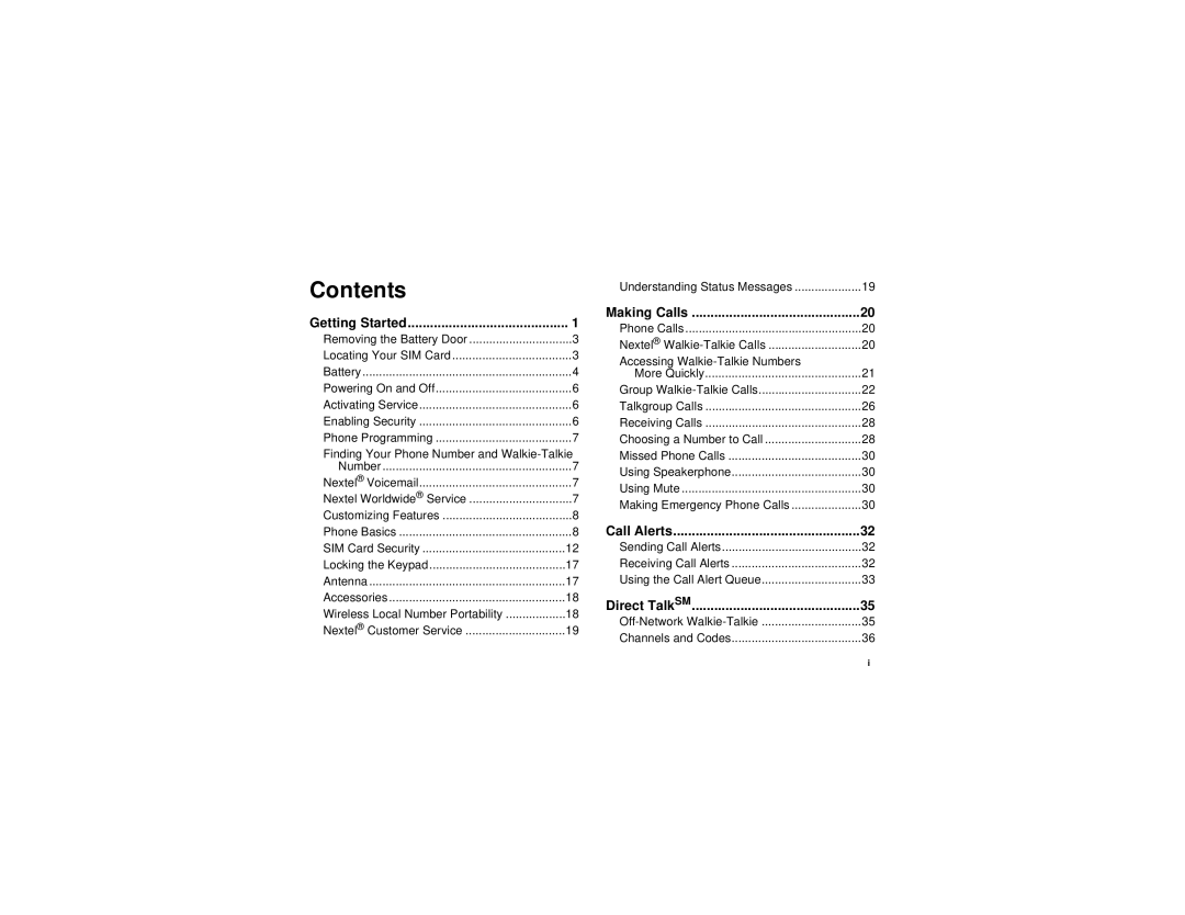 Motorola i670 manual Contents 