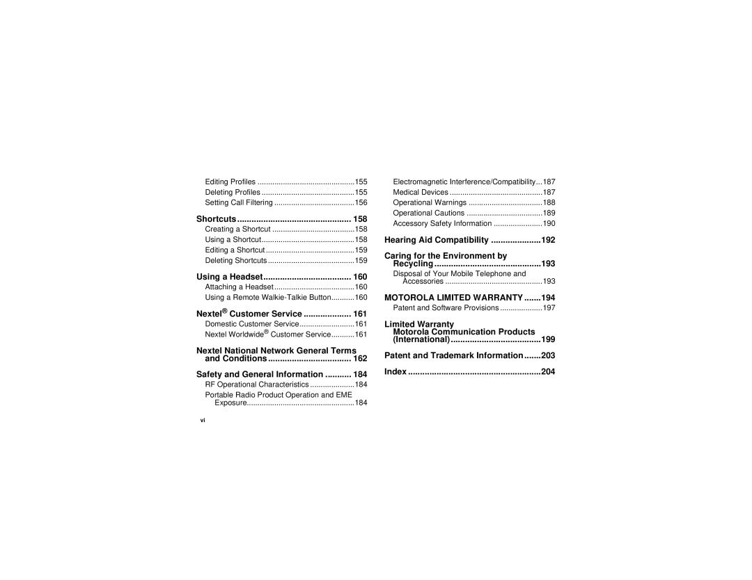 Motorola i670 manual 158, 160, 161, 162, 184, Electromagnetic Interference/Compatibility 187, 188, 189, 190, 193, 197 