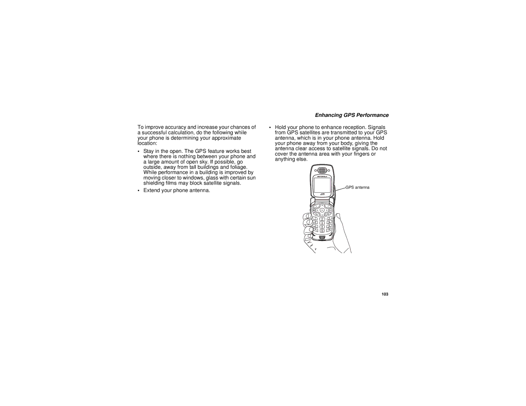 Motorola i670 manual Enhancing GPS Performance 