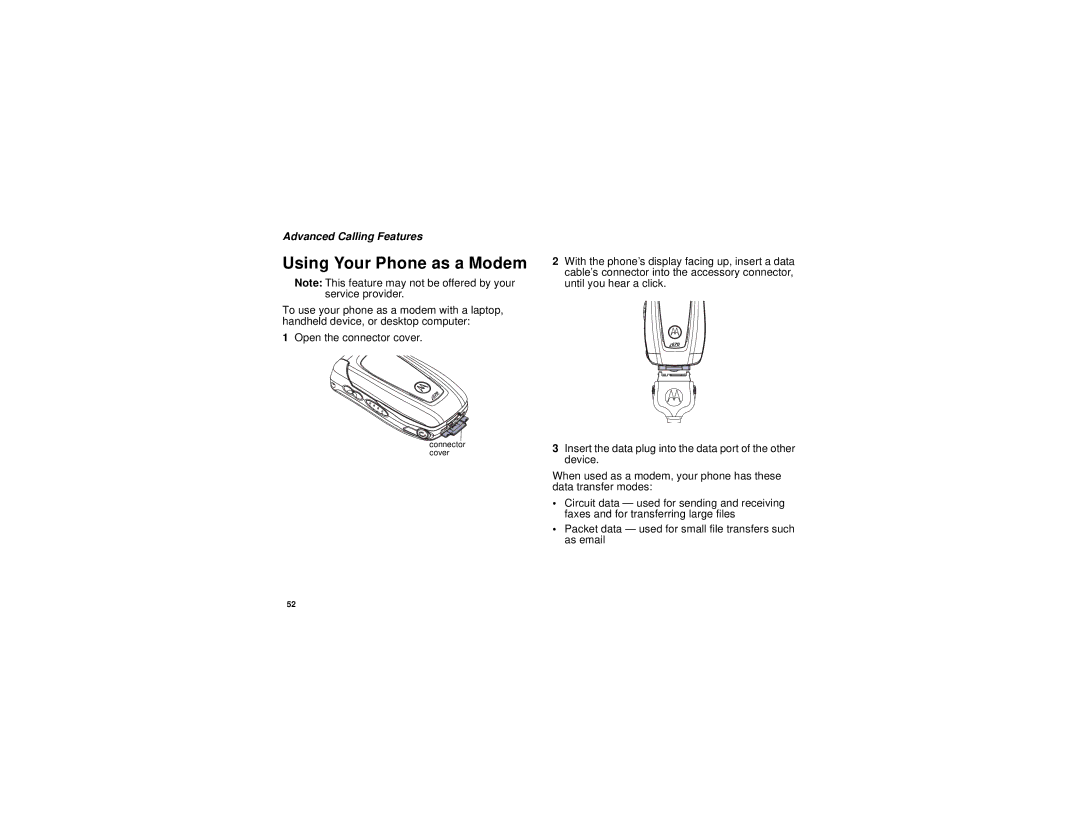 Motorola i670 manual Using Your Phone as a Modem 