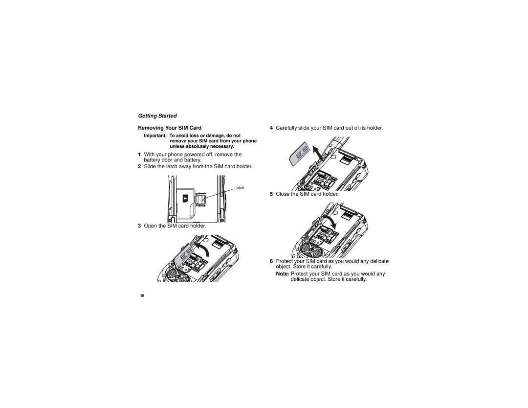 Motorola i690 manual Removing Your SIM Card 