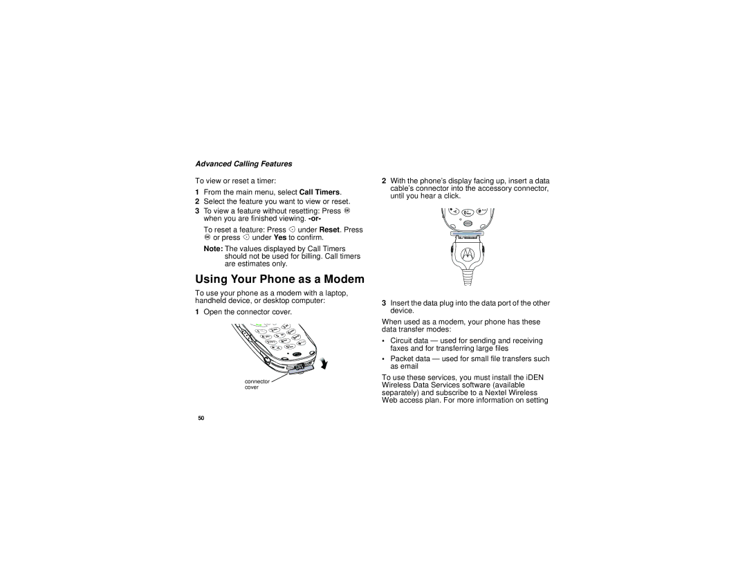 Motorola i710 manual Using Your Phone as a Modem 