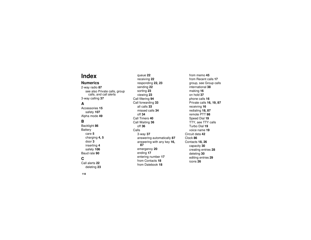 Motorola i710 manual Index, Numerics 