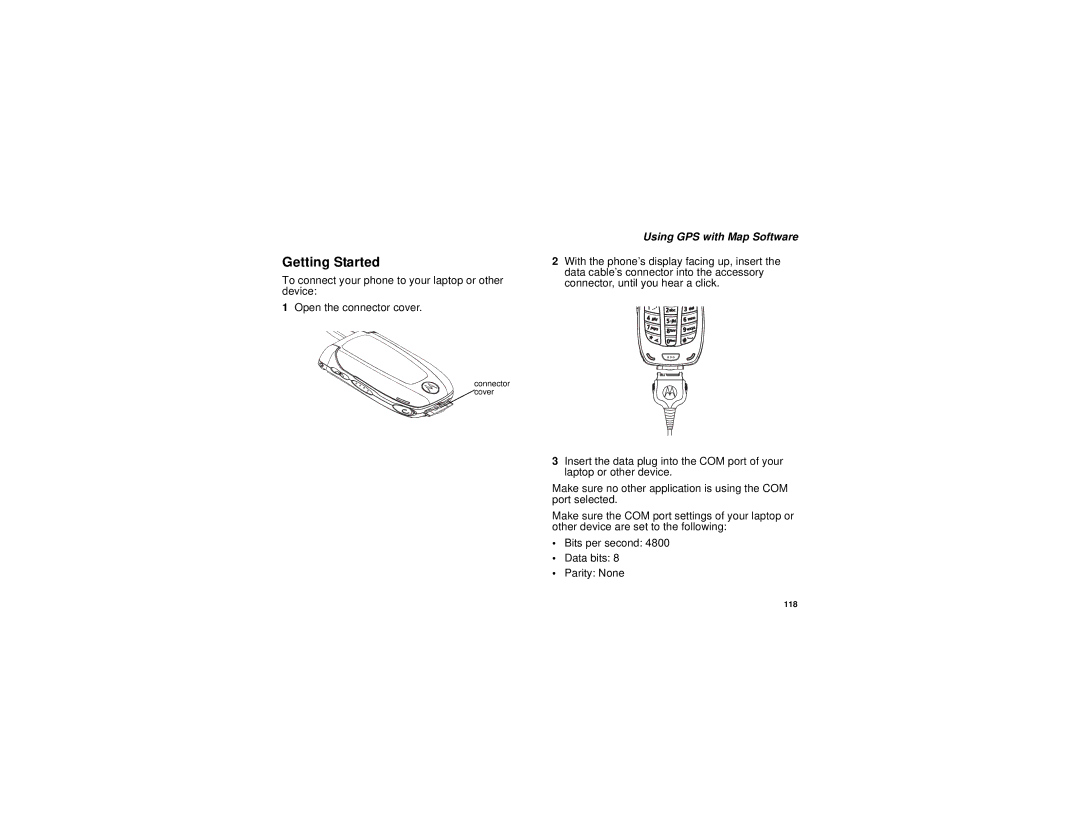 Motorola i760 manual Getting Started, Using GPS with Map Software 