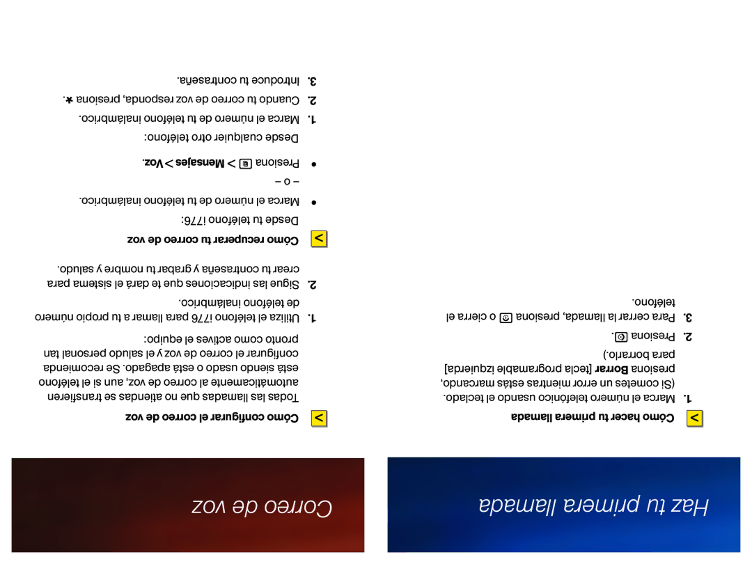 Motorola i776 manual Voz de Correo Llamada primera tu Haz 