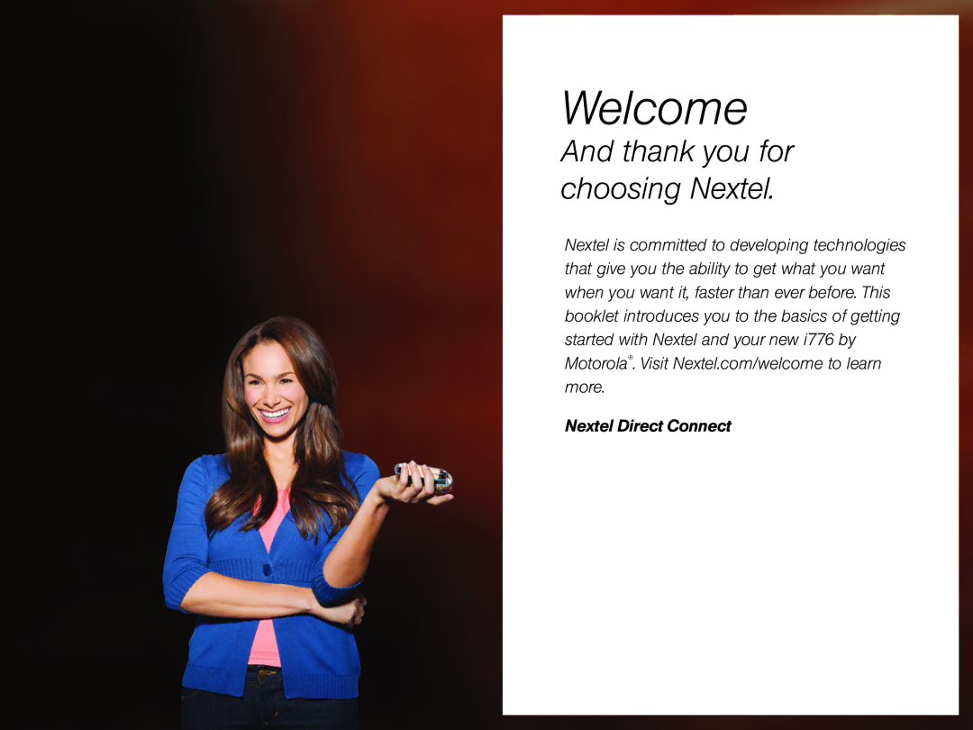 Motorola i776 manual Welcome 