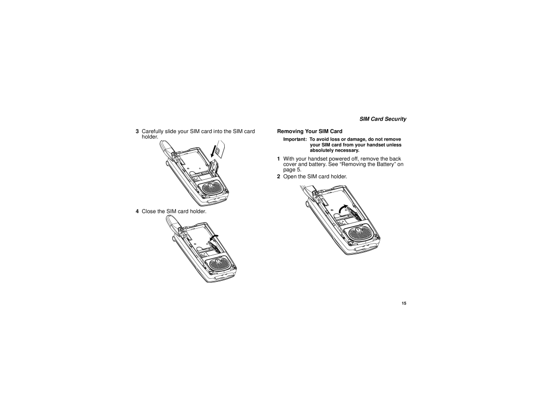 Motorola i830 manual Removing Your SIM Card 