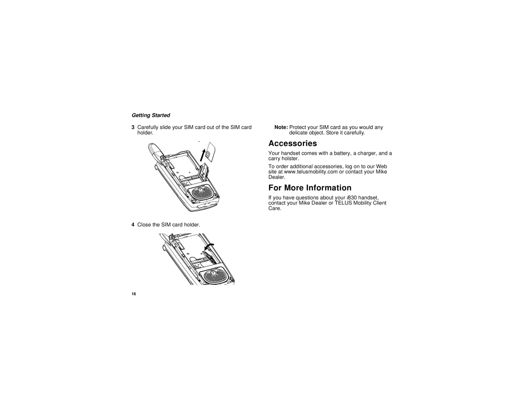 Motorola i830 manual Accessories, For More Information 