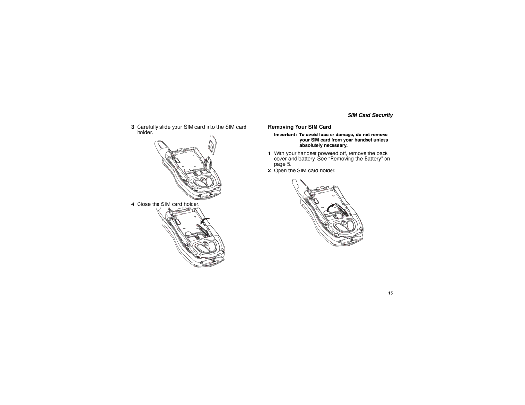 Motorola i833 manual Removing Your SIM Card 