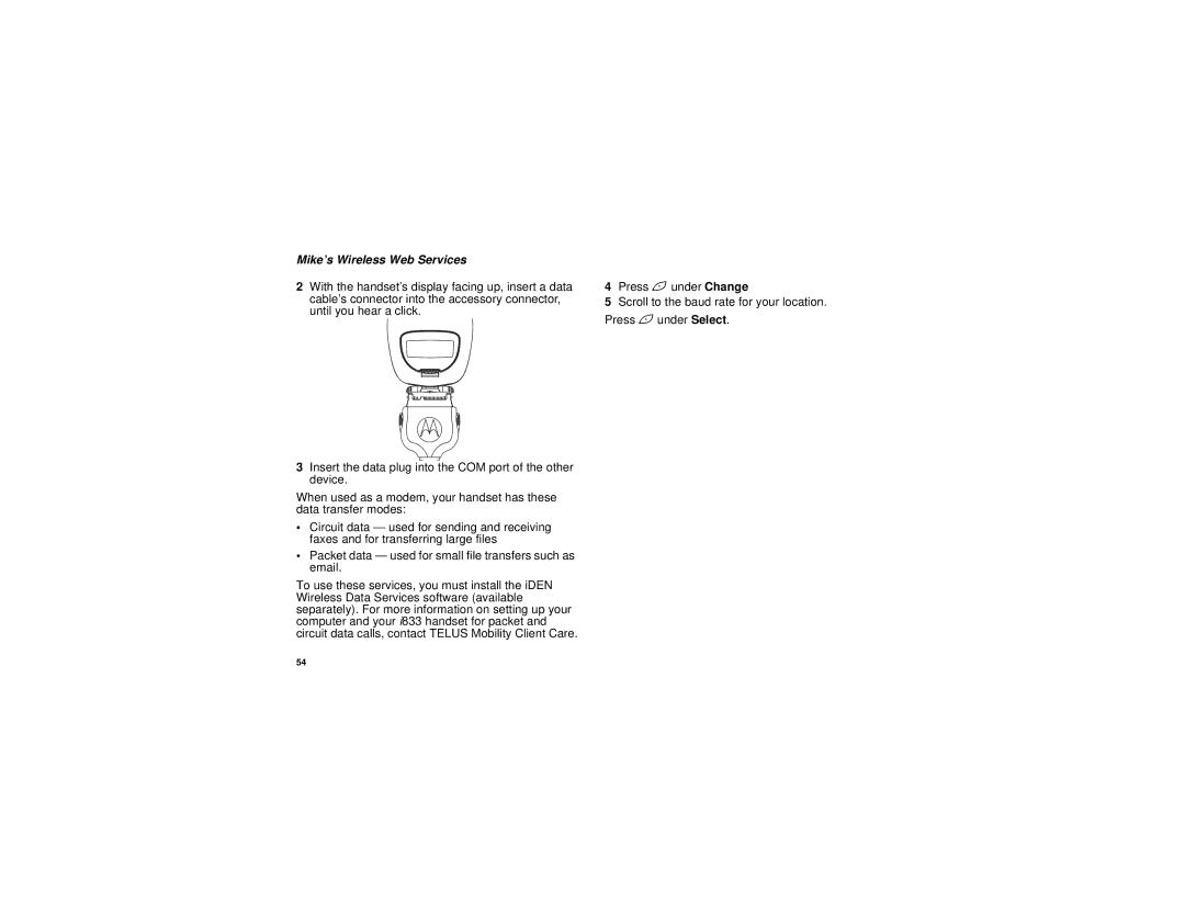 Motorola i833 manual Mike’s Wireless Web Services 