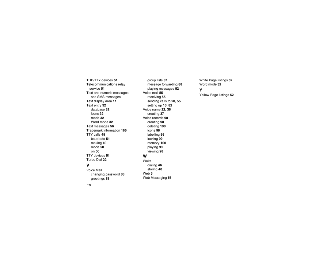 Motorola i835 manual TDD/TTY devices Group lists Telecommunications relay 