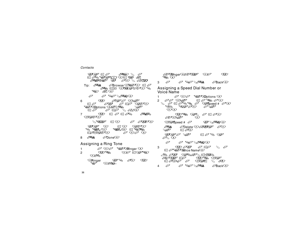 Motorola i855 manual Assigning a Ring Tone, Assigning a Speed Dial Number or Voice Name, Contacts 