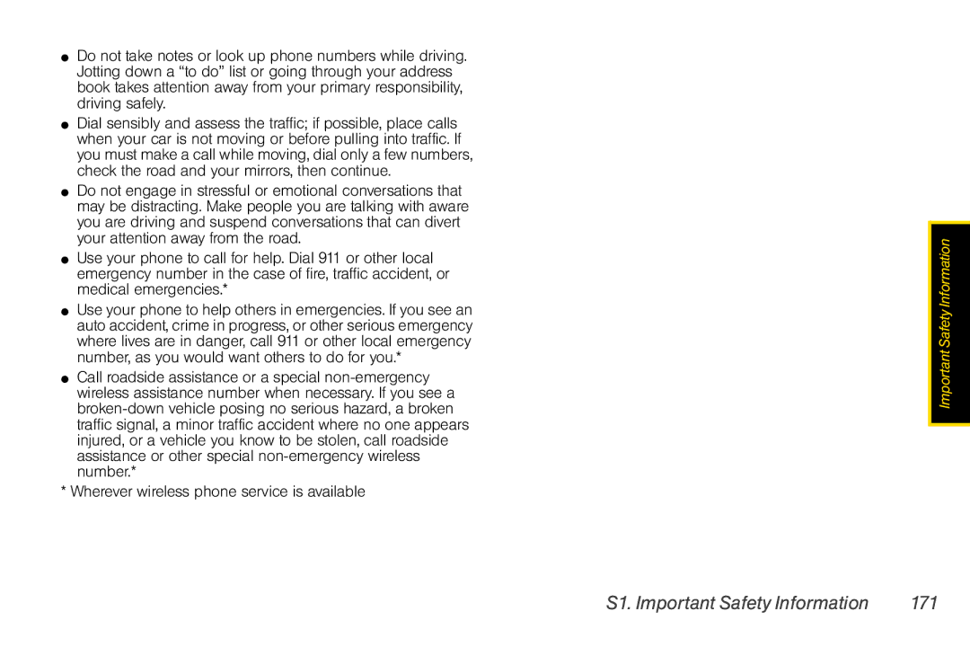 Motorola I856 manual S1. Important Safety Information 171 